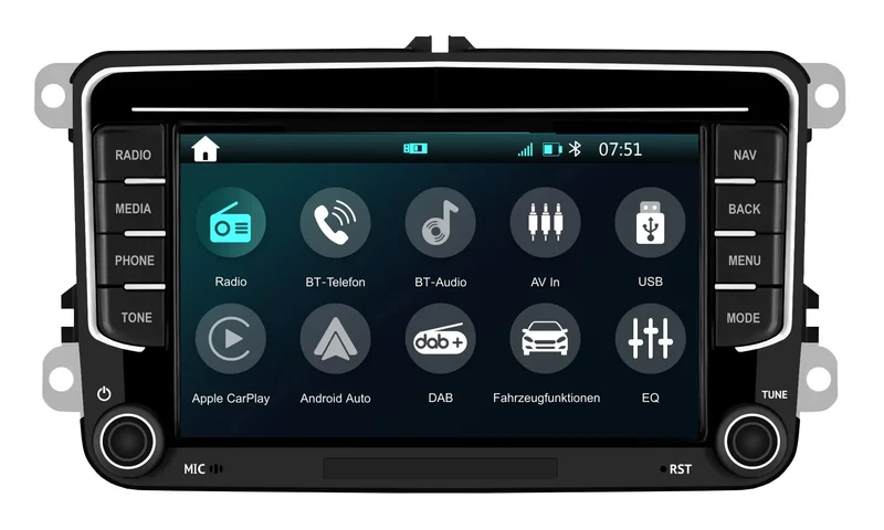 ESX VMX751DAB – Autoradio 7 pouces CarPlay Android Auto pour Volkswagen, Seat et Škoda