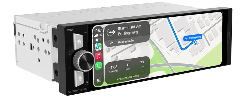ESX VMX601DAB – Autoradio 1-DIN 6,3 pouces avec CarPlay, Android Auto et DAB+