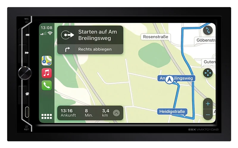 ESX VMX701DAB – Autoradio 2-DIN 7 pouces avec CarPlay, Android Auto et DSP