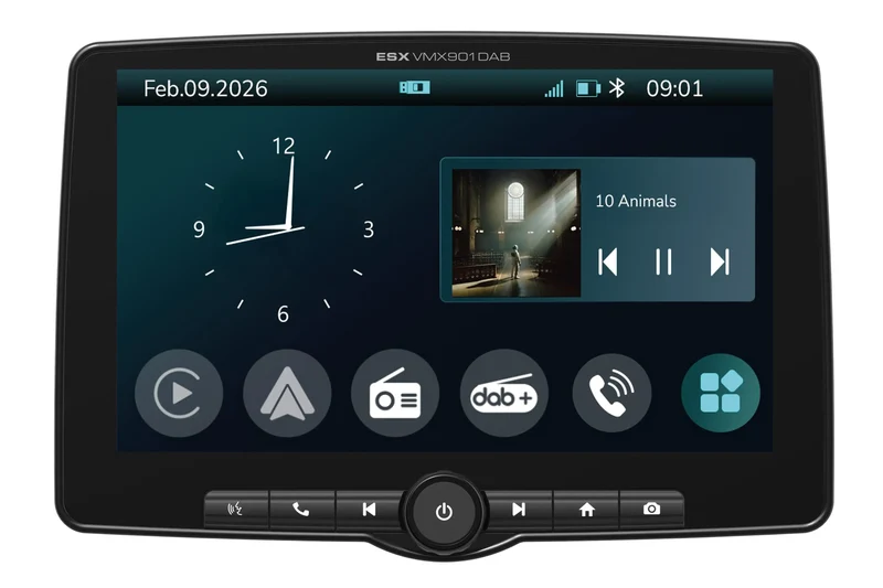 ESX VMX901DAB – Autoradio 1-DIN 9 pouces avec CarPlay, Android Auto et DAB+
