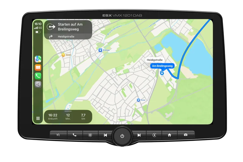 ESX VMX1201DAB – Autoradio 1-DIN 12 pouces avec CarPlay, Android Auto et DAB+