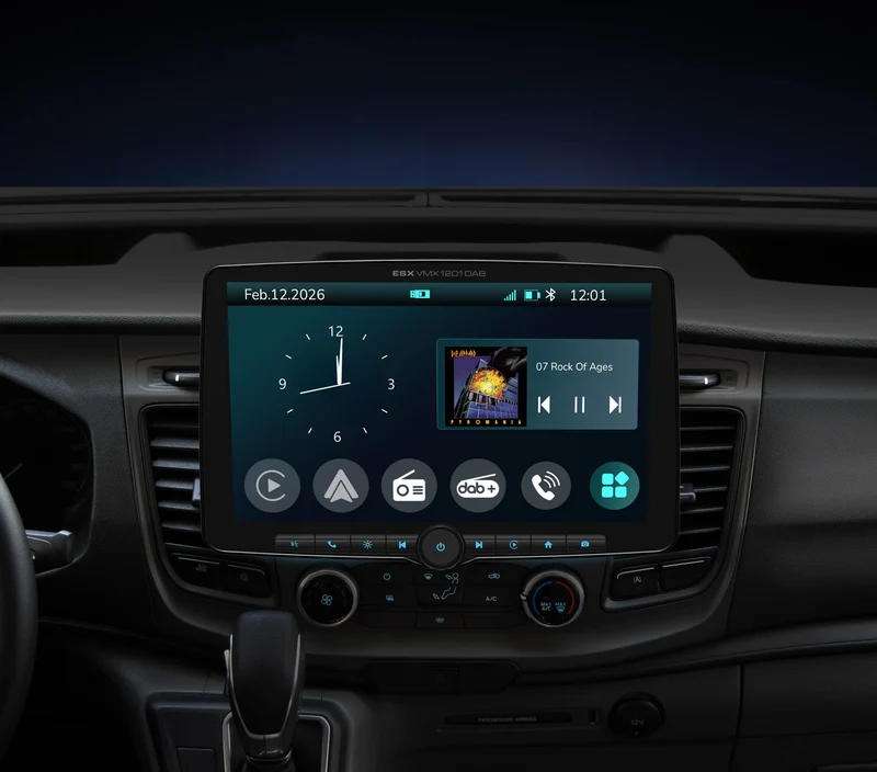 ESX VMX1201DAB – Autoradio 1-DIN 12 pouces avec CarPlay, Android Auto et DAB+
