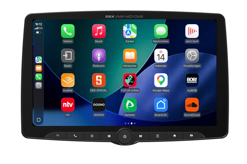 ESX VMX1401DAB – Autoradio 1-DIN avec écran tactile 14 pouces, CarPlay et Android Auto