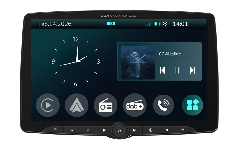 ESX VMX1401DAB – Autoradio 1-DIN avec écran tactile 14 pouces, CarPlay et Android Auto