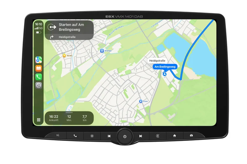 ESX VMX1401DAB – Autoradio 1-DIN avec écran tactile 14 pouces, CarPlay et Android Auto