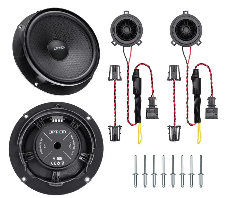 OPTION SET-394 – Kit haut-parleurs avant Plug & Play avec insonorisation pour Audi Q4 e-tron