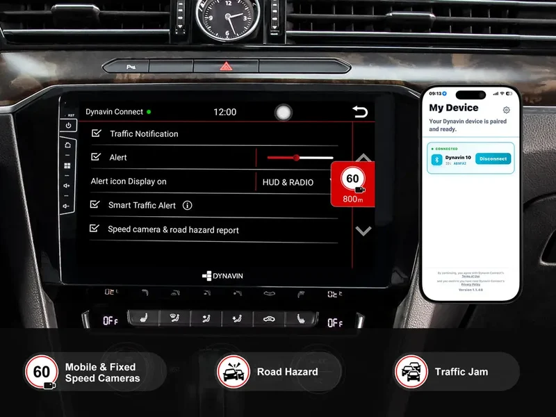 DYNAVIN D10-55 Premium – Autoradio Android 14 10,1 pouces pour Volkswagen Passat B8 avec CarPlay sans fil, Android Auto, DSP et Head-up Display