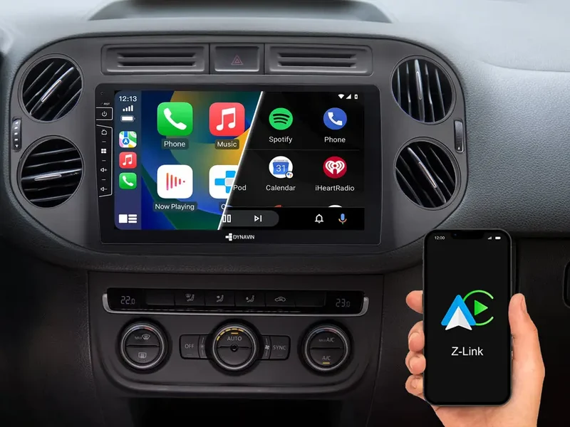 DYNAVIN D10-83B Premium – Autoradio Android 9 pouces pour VW Tiguan et Golf 5 Plus avec CarPlay sans fil