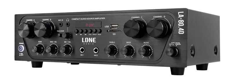 AMPLIFICATEUR STÉRÉO 4 x 80W en 4 et 8Ω