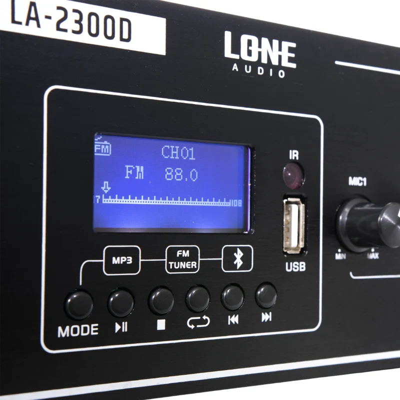 AMPLIFICATEUR MÉLANGEUR MULTIMÉDIA 2x300W EN 8 Ω