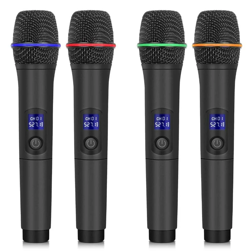SYSTEME DE MICROPHONE HF A 4 CANAUX AVEC 4 MICROS MAIN