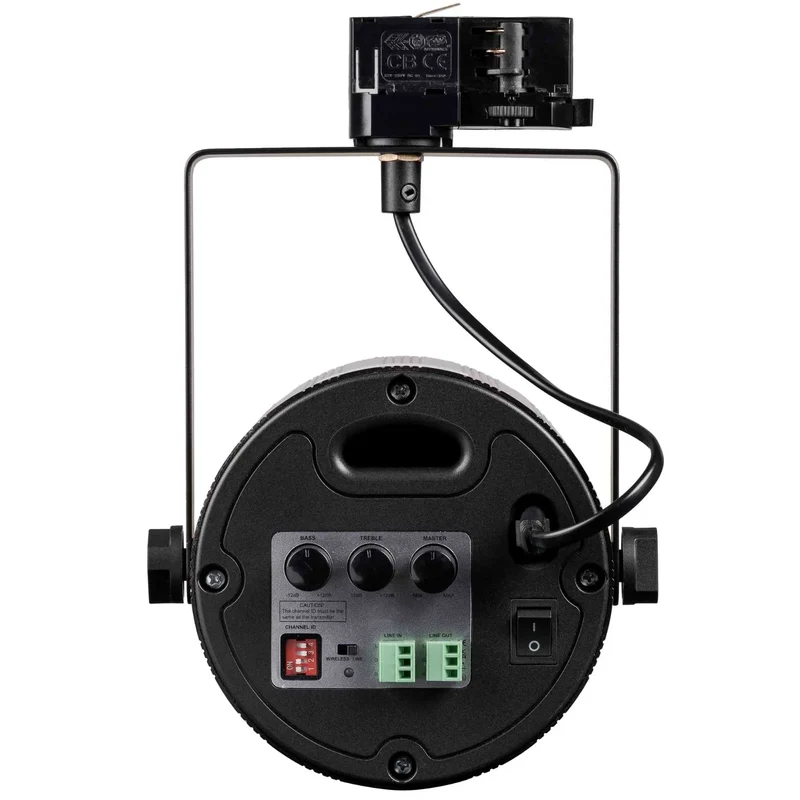 HAUT PARLEUR SPOT SANS FILS NOIR 15W SUR RAIL