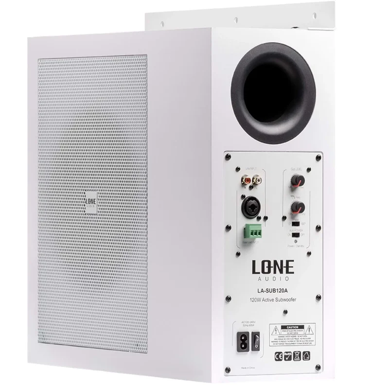 CAISSON SUBWOOFER ACTIF DE 120W EN CLASS D AVEC APPLICATION MURAL