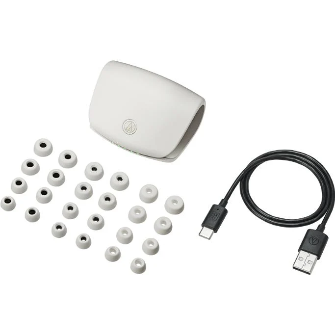 Écouteurs boutons sans fil BT à réduction de bruit, Audio-Technica TWX9MK2- WH -Blanc