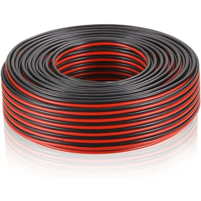 CABLE HAUT PARLEUR 2 x 2,5 mm x 100 m ROUGE ET NOIR