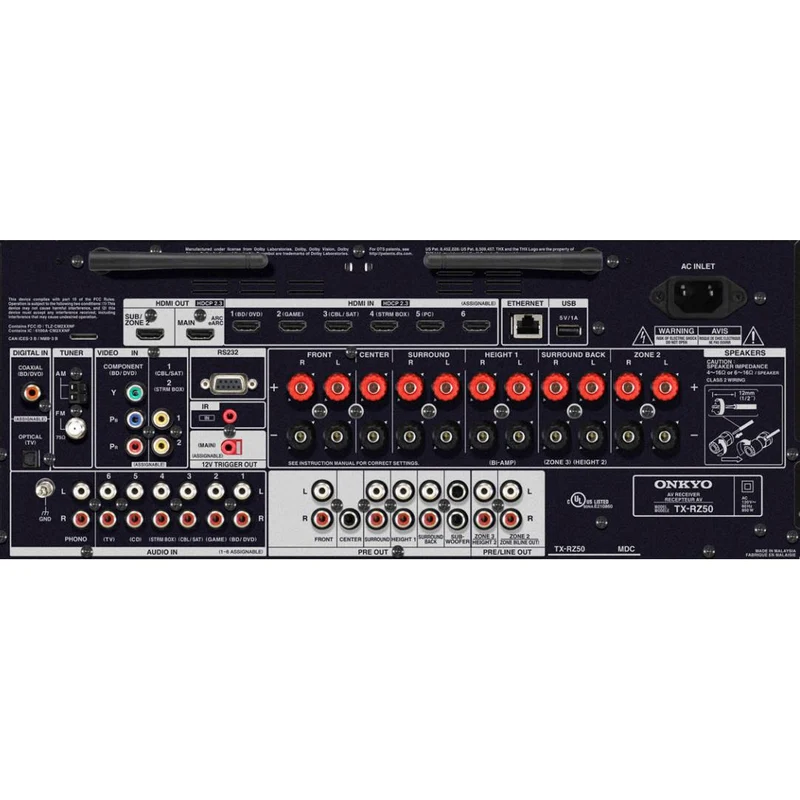 Récepteur THX AV Réseau 4K 9.2 X 130W, Onkyo TXRZ50