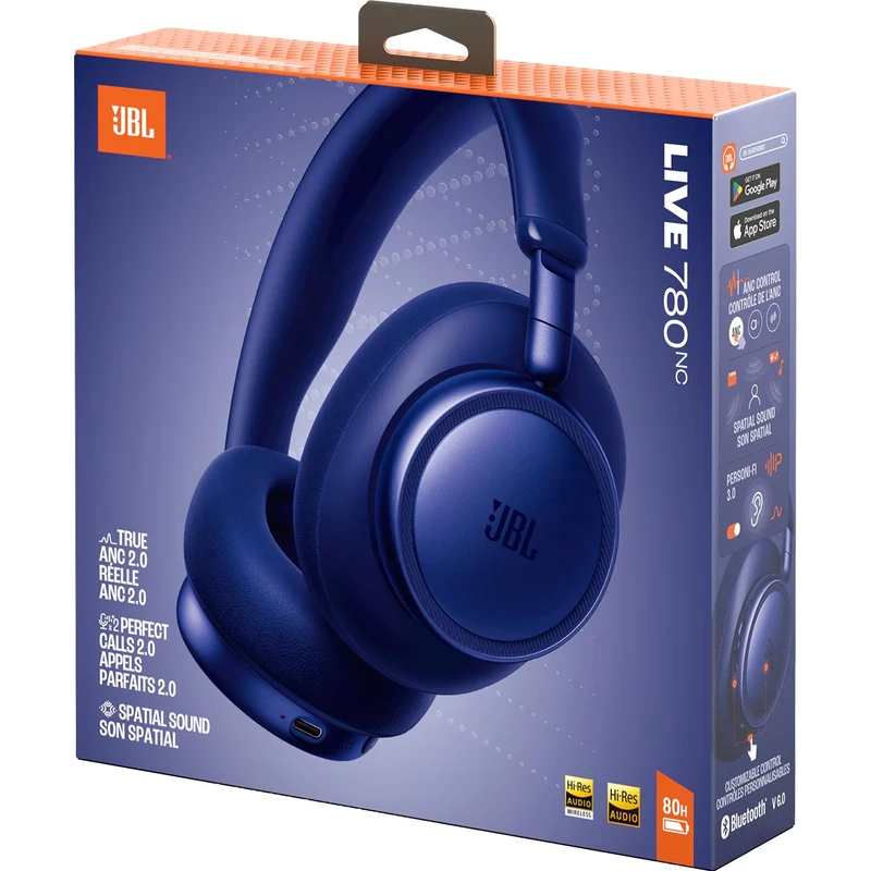Casque d'écoute sans fil. JBL Live 780NC - Bleu