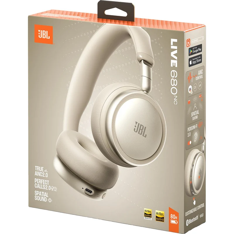 Casque d'écoute sans fil. JBL Live 680NC - Champagne