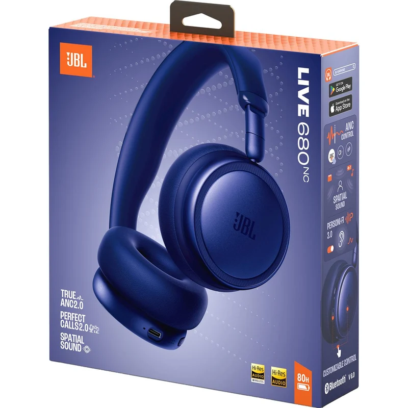 Casque d'écoute sans fil. JBL Live 680NC - Bleu