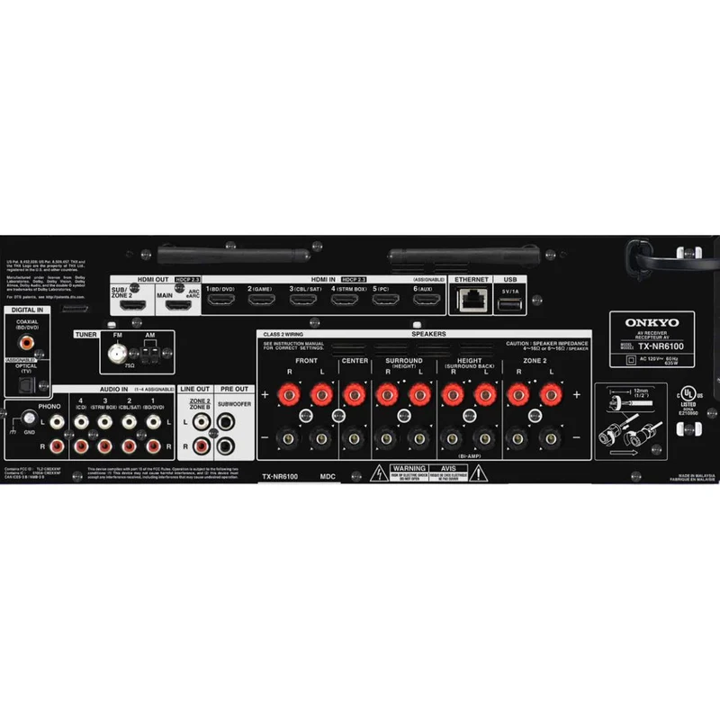 Récepteur AV Réseau 8K 7.2 X 100W, Onkyo TXNR6100