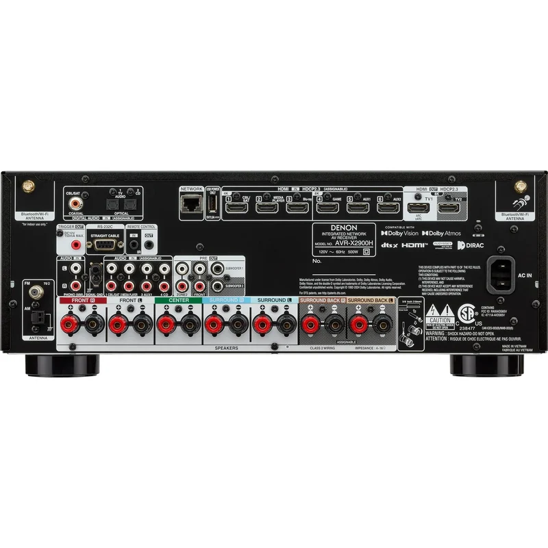 Récepteur AV 8K 7.2 canaux, Denon AVR-X2900H
