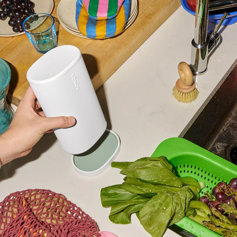 Enceinte portable à commande Vocale, WiFi, Bluetooth, résistant à l'eau, Sonos PLAYPUS1 - Blanc