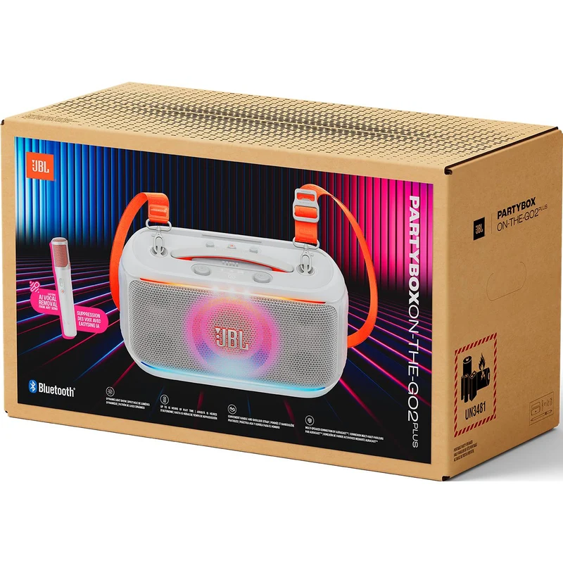 Haut-parleur sans fil Bluetooth. PartyBox Go 2 Plus, JBL PBOTG2P-WH-Blanc