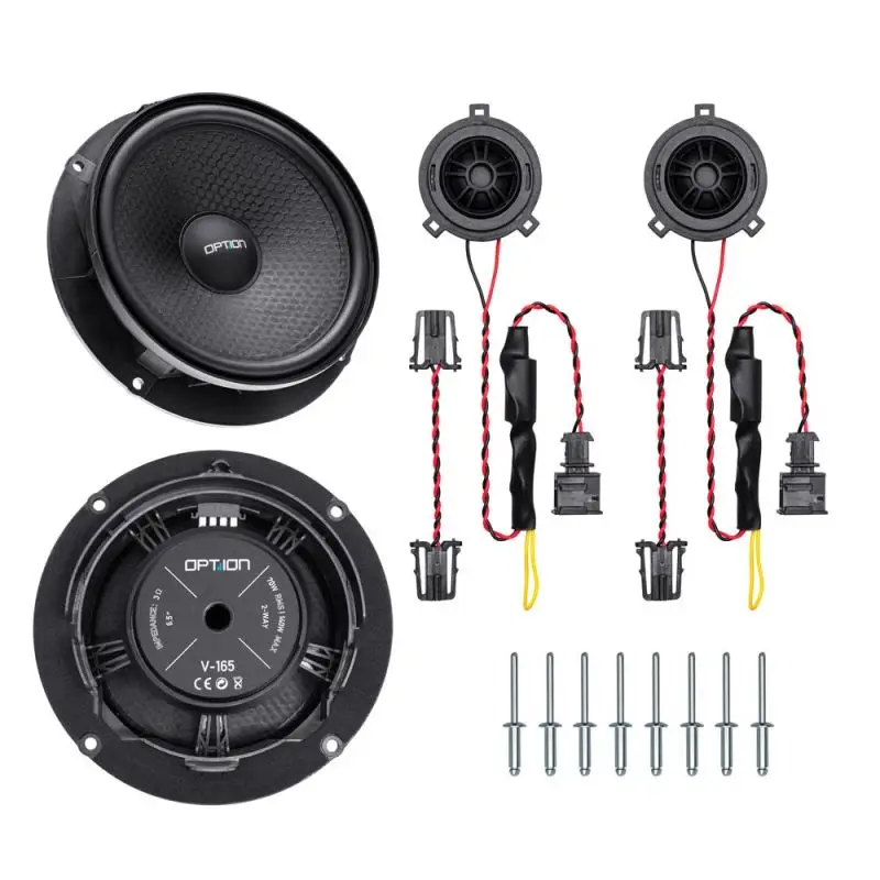 OPTION SET-360 – Kit haut-parleurs avant avec amplification et isolation pour VW Caddy V V1