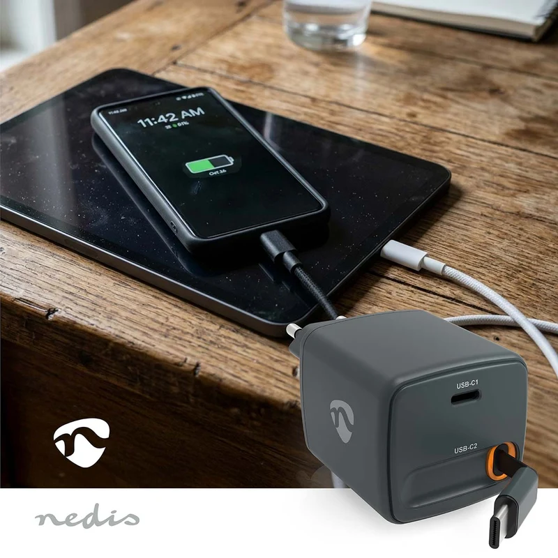 Oplader 30W - Met intrekbare kabel - GaN