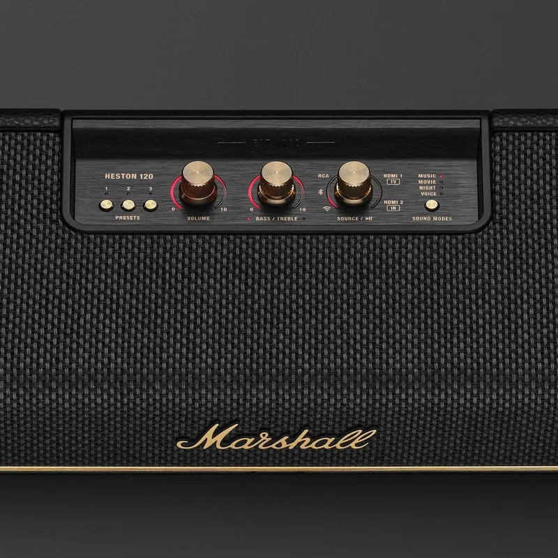 Barre de son 5.1,2 canaux Atmos, Marshall HESTON 120-BK - Noir