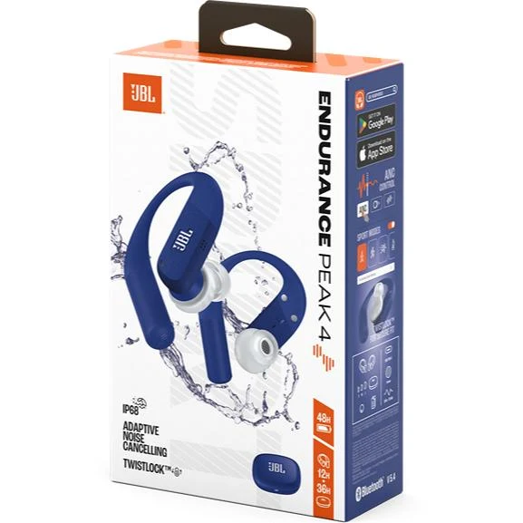 Écouteurs de sport intra-auriculaires sans fil, JBL Endurance Peak 4 - Bleu