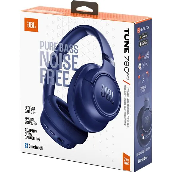 Casque d'écoute sans fil à réduction de bruit. JBL Tune 780NC - Bleu