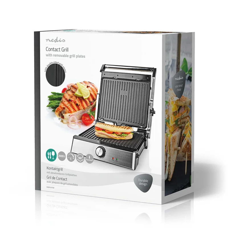 Contact Grill 2000W - 29 x 23 cm - Regelbare temperatuur