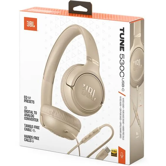 Casque supra-auriculaire filaire USB-C. JBL Tune 530C - Beige