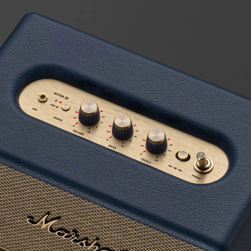 Enceinte portable sans fil Bluetooth, Marshall ACTON III-BLU - Brun