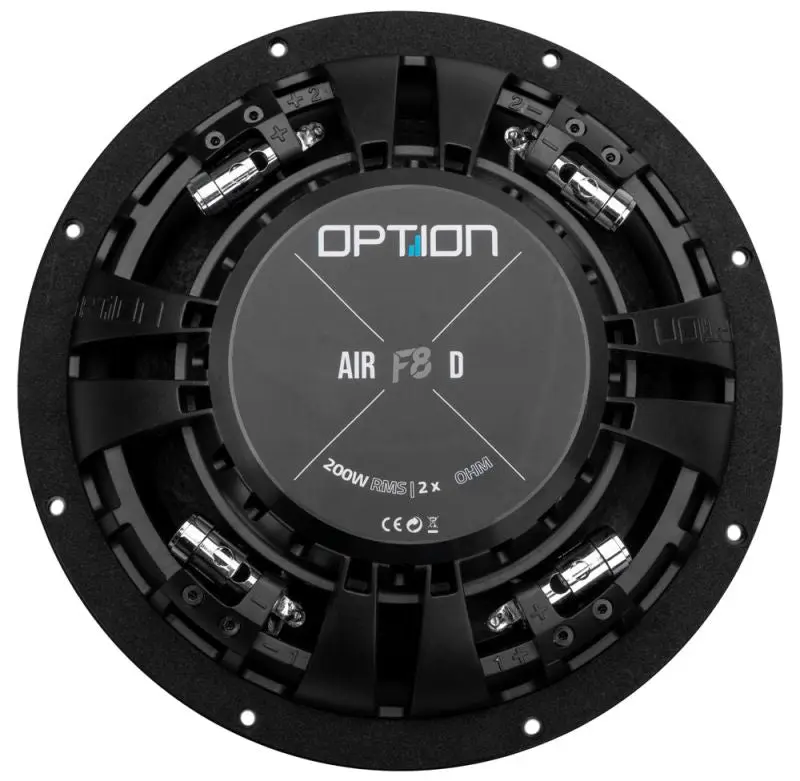 OPTION AIR-F8 D2 – Subwoofer plat 20 cm 2+2 Ohm ultra slim