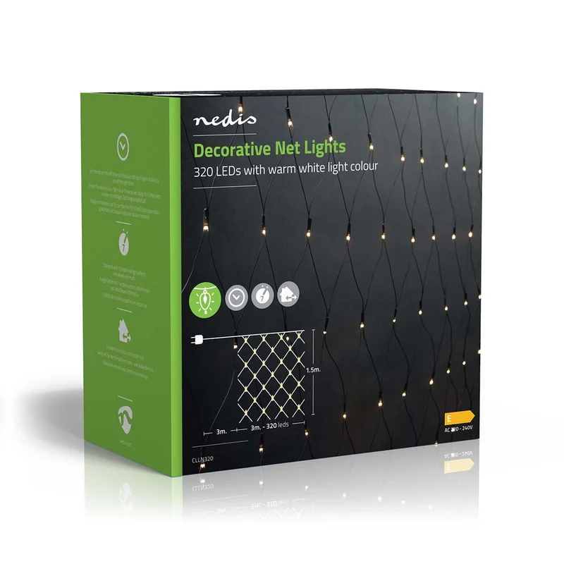 Decoratieve Net Verlichting Warm Wit - 320 LED's - 3 x 1.5 m