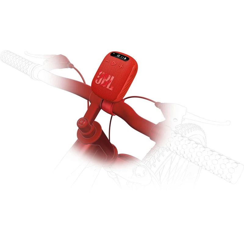 Enceinte Support de Guidon FM Bluetooth étanche à l'eau, JBL WIND3 - Rouge