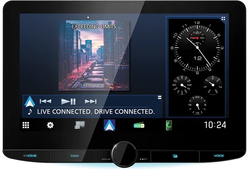 Kenwood DMX9724XDS – Autoradio 1DIN HD 10,1" avec Apple CarPlay, Android Auto et DAB+