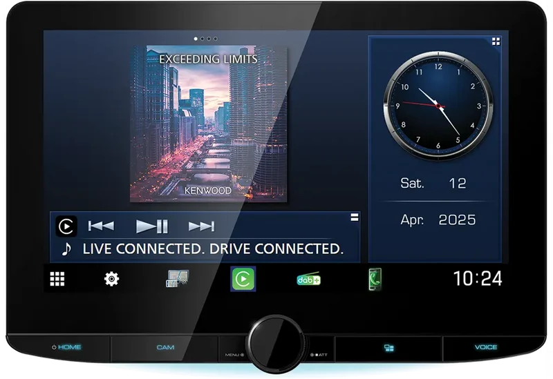 Kenwood DMX9724XDS – Autoradio 1DIN HD 10,1" avec Apple CarPlay, Android Auto et DAB+
