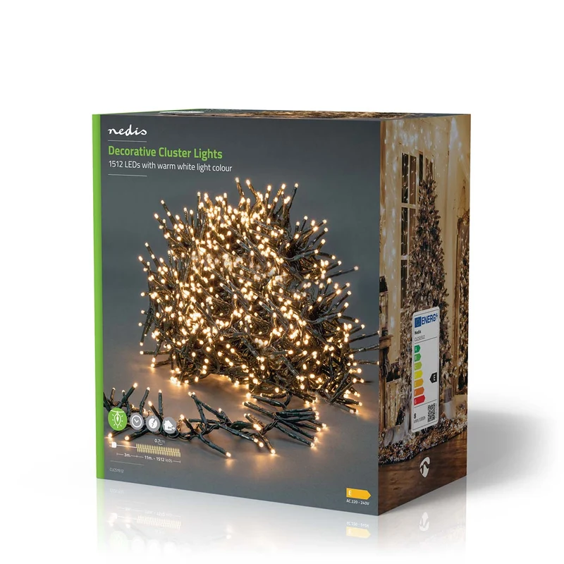 Kerstverlichting Cluster - 1512 LED's - Warm Wit