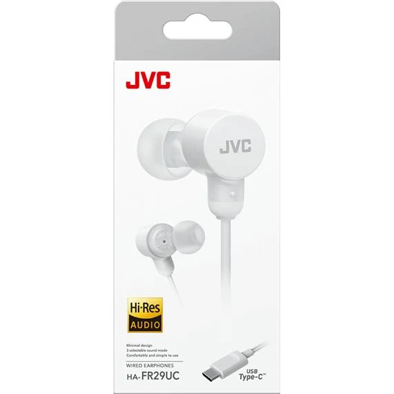 Écouteurs Intra-auriculaire Hi-Res filaire USB-C, JVC HA-FR29UC-W- Blanc Coco