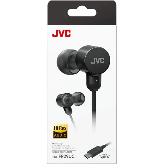 Écouteurs Intra-auriculaire Hi-Res filaire USB-C, JVC HA-FR29UC-B - Noir Olive