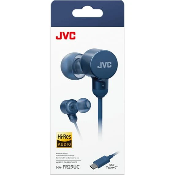 Écouteurs Intra-auriculaire Hi-Res filaire USB-C, JVC HA-FR29UC-A - Bleuet