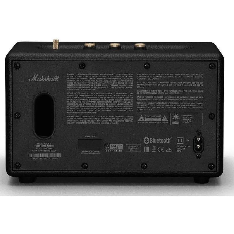 Enceinte portable sans fil Bluetooth, Marshall ACTON III-BK - Noir