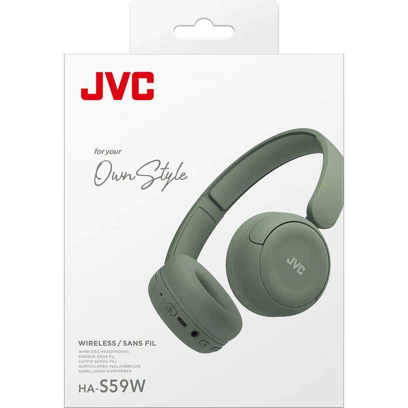 Casque d'écoute Bluetooth, JVC HA-S59W- G - Kaki