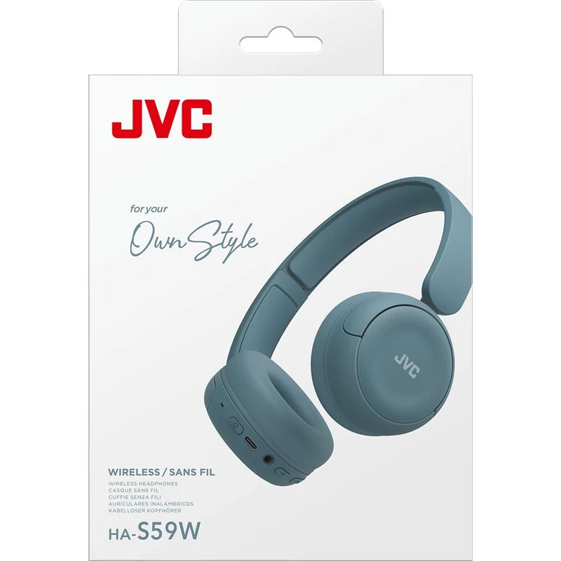 Casque d'écoute Bluetooth, JVC HA-S59W-A - Bleu