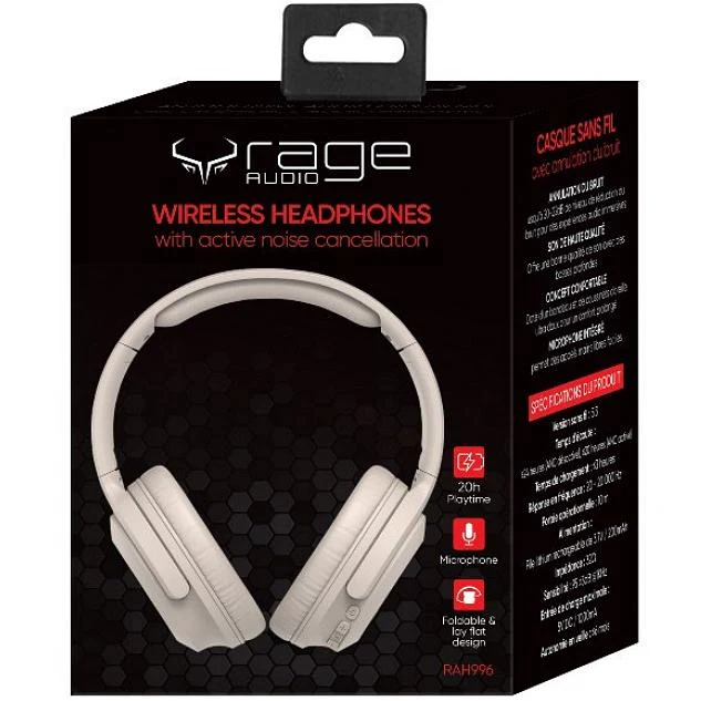Casque d'écoute sans fil NC, RAGE RAH996 - BLANC