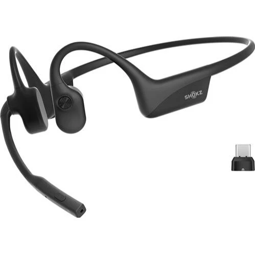 Casque Stéreo BT à conduction osseuse avec Microphone Perche Antibruit Opencom2, Shokz C120AC-BK