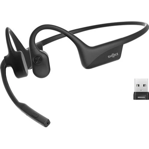 Casque Stéreo BT à conduction osseuse avec Microphone Perche Antibruit Opencom2, Shokz C120AA-BK